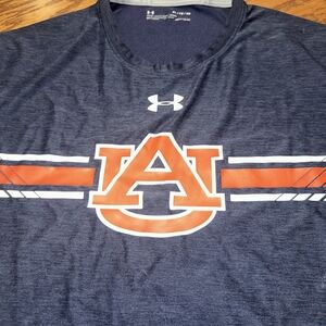 Under Armour Men's XL Blue Polyester T-Shirt Aubrun Tigers Loose Heatgear